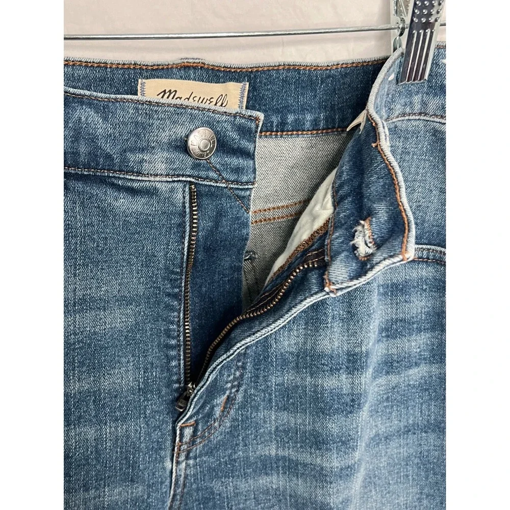 Madewell Flared Wide Leg Jeans Medium Wash High Rise Raw Hem Women's 29 Stretch - Picture 4 of 12